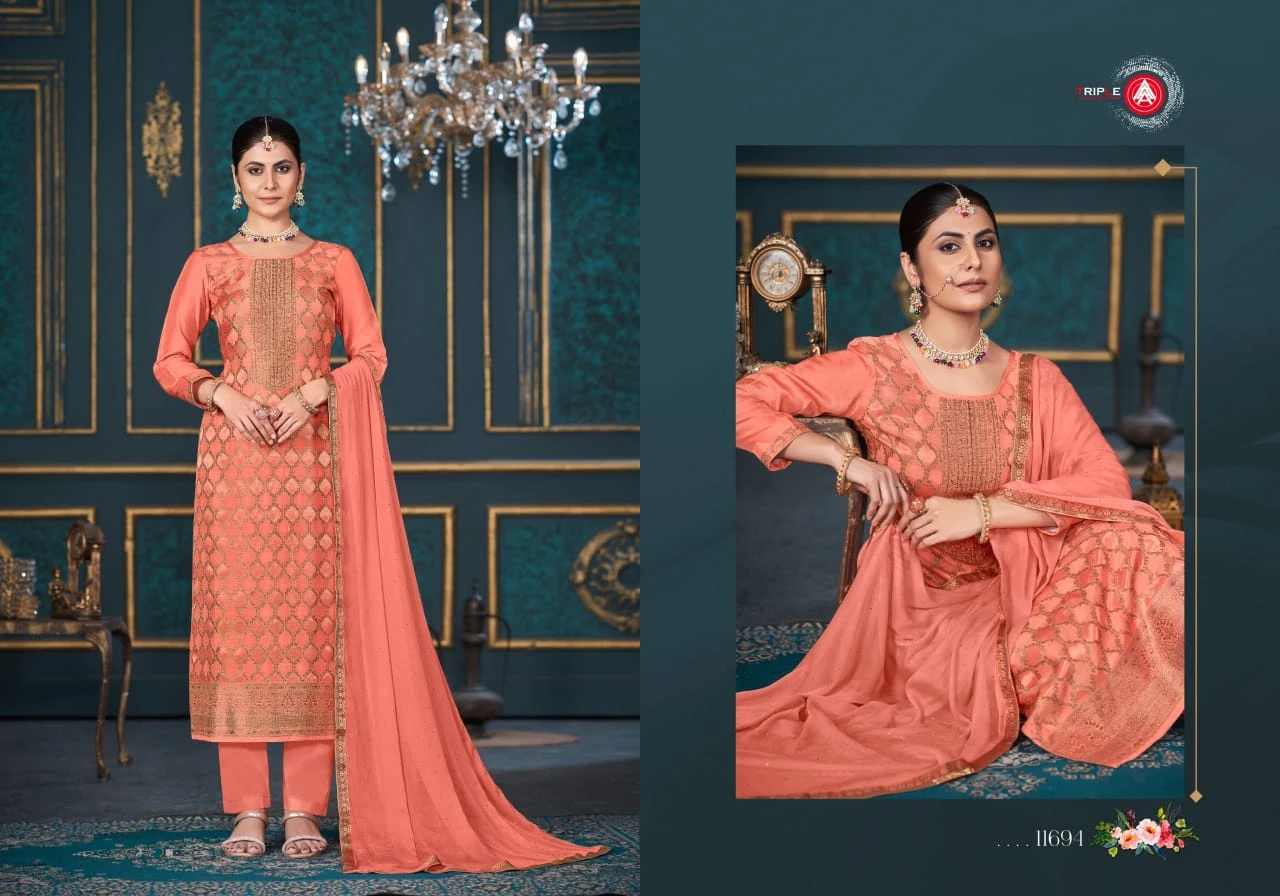 Triple Payal Edition 4 Pure Muslin Wholesale Fancy Salwar Suit Catalog — Wholesale Salwar Suits, MPA wholesale from Surat - Gallery Image 4